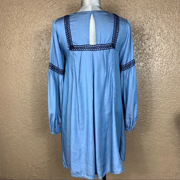 NWT CROWN & IVY blue tunic dress - Picture 2 of 5